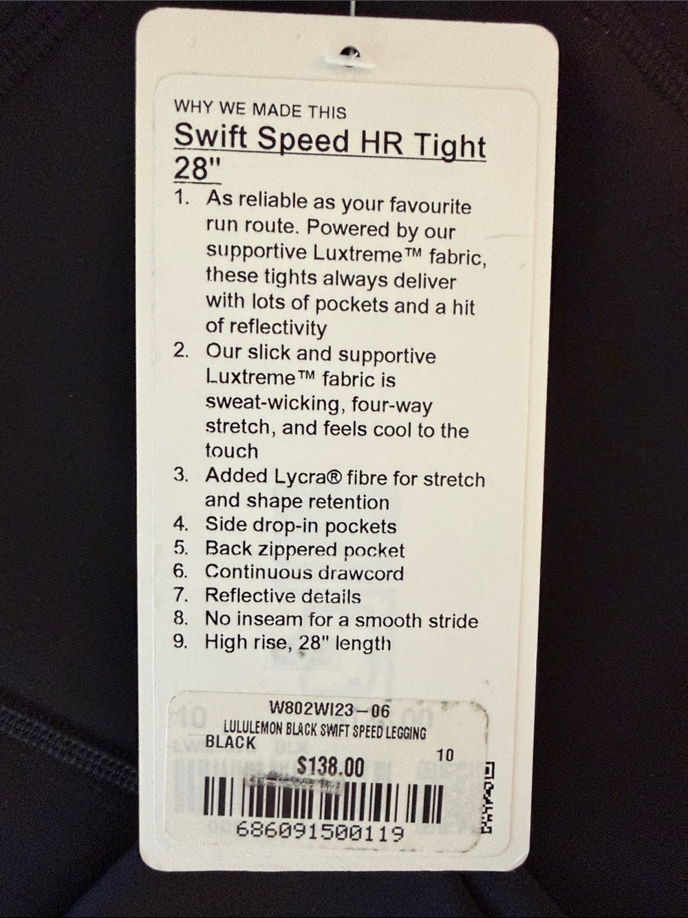 lululemon athletica Swift Speed HR Tight BARRYS edition - Black